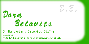 dora belovits business card